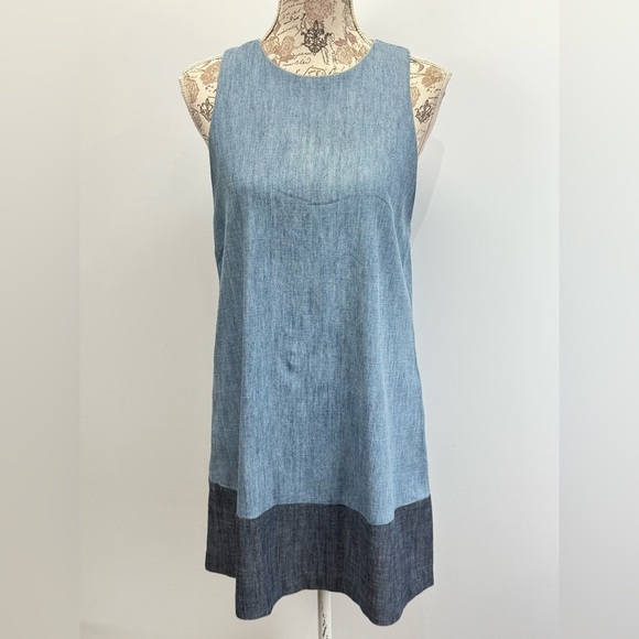 ALICE + OLIVIA Two-Tone Blue DORIS tank dress size 4 - Picture 2 of 14